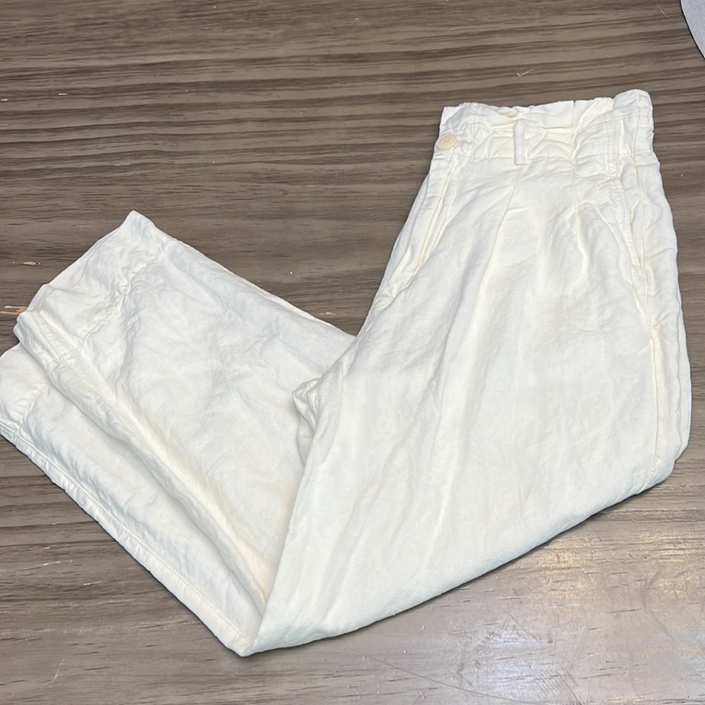MADEWELL LINEN BLEND HIGH WAISTED PLEATED TROUSER PANTS - Picture 2 of 16